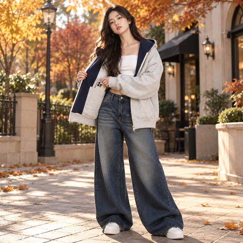 ZARI™ 隠しポケット付き ジップパーカー